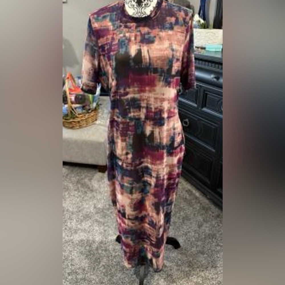 Nina Parker Multicolor Abstract Midi Dress